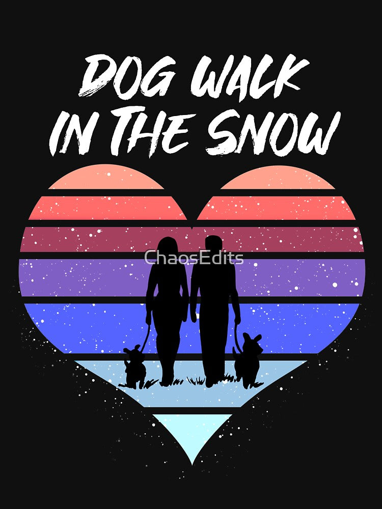 Couple walking dogs in snow by ChaosEdits T-Shirts, Hoodie, Sweatshirt | BlankRebels.com (Image 3)