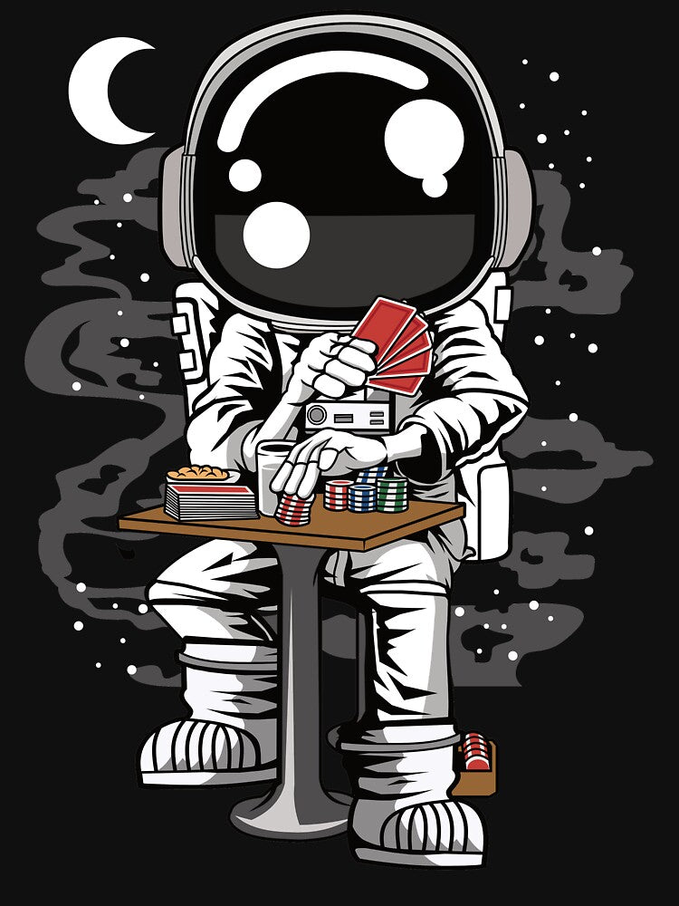 Astronaut Gambler - Funny Outer Space Lovers by Desteroids T-Shirts, Hoodie, Sweatshirt | BlankRebels.com (Image 3)