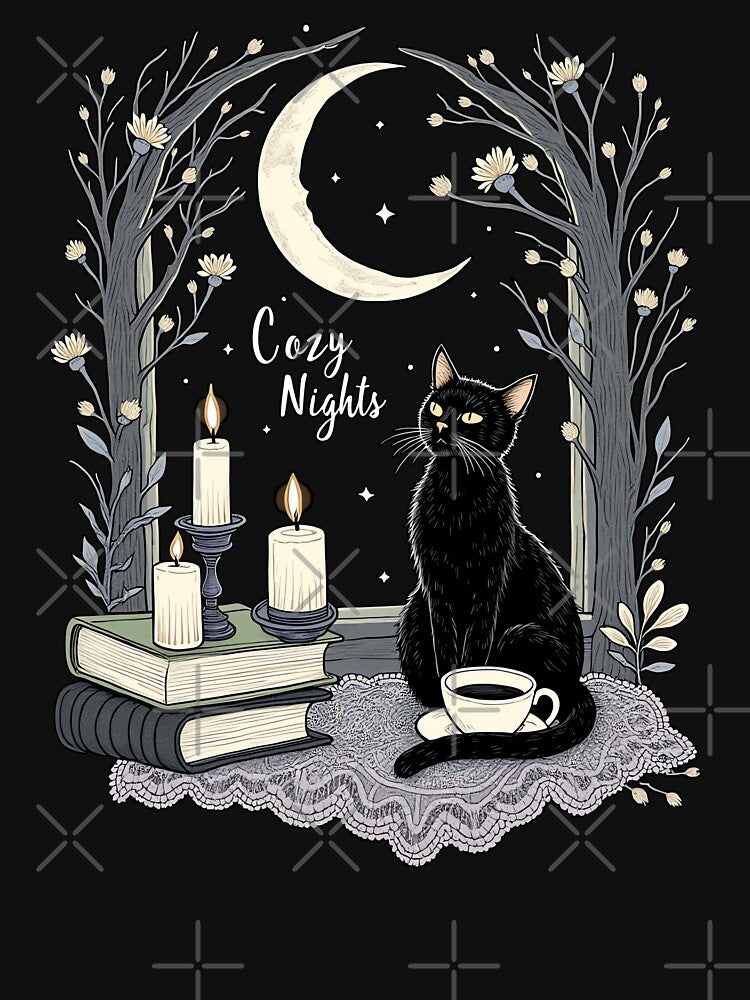 Cozy Nights Cozy Cat Moonlight Sanctuary by MooonTees T-Shirts, Hoodie, Sweatshirt | BlankRebels.com (Image 3)