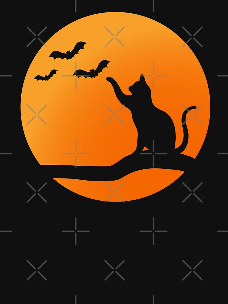 Halloween Black Cat Orange Full Moon and Bats by TKsTees T-Shirts, Hoodie, Sweatshirt | BlankRebels.com (Image 3)