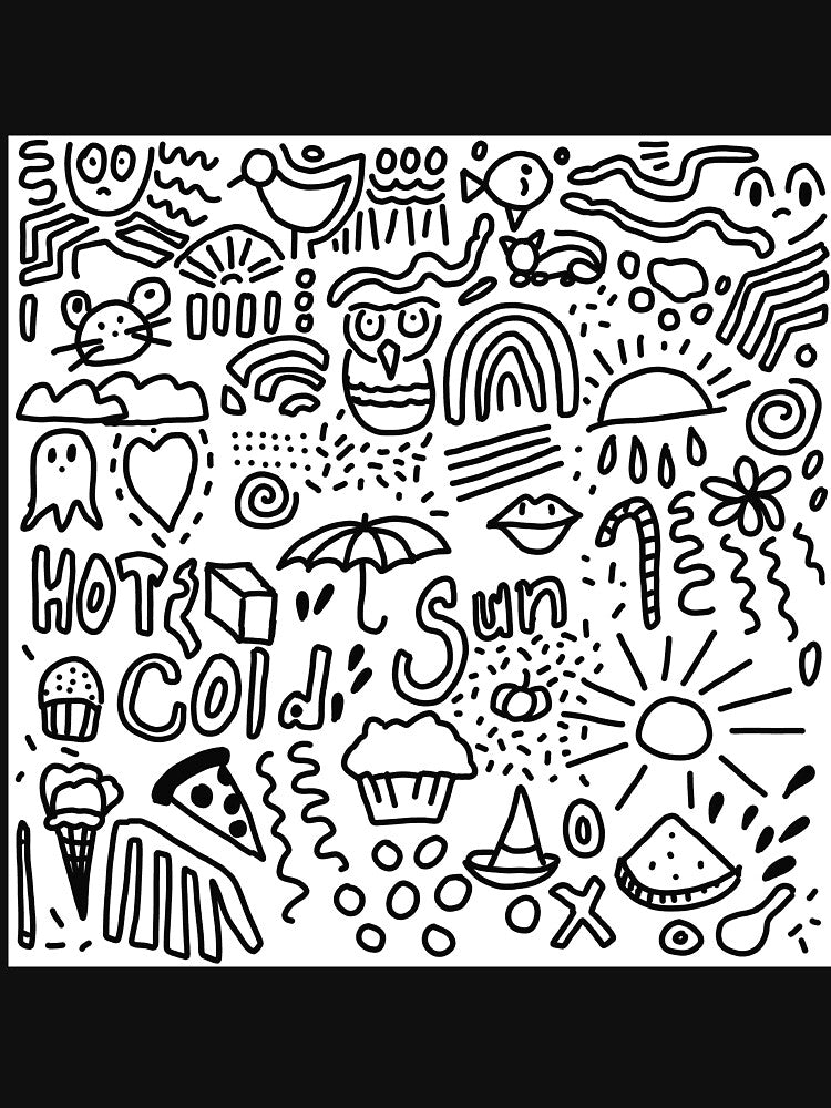 Black and White Hand Drawn Doodle Pattern Design by NancyMerkle T-Shirts, Hoodie, Sweatshirt | BlankRebels.com (Image 3)