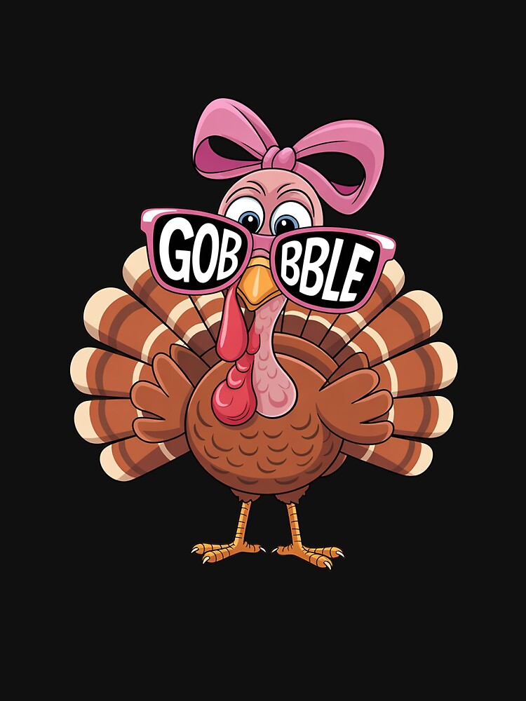 Gobble Turkey Day Happy Thanksgiving Girls Kids by DigitaldeligArt T-Shirts, Hoodie, Sweatshirt | BlankRebels.com (Image 3)
