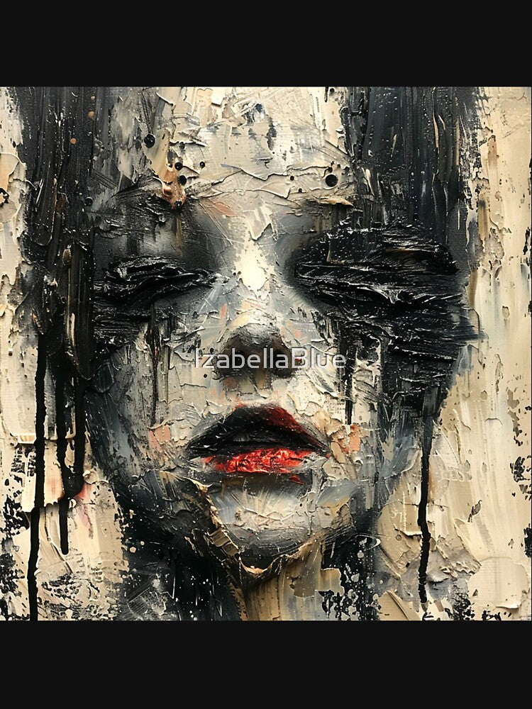 Heavy Oil Painting on Canvas of Beautiful Girl, Gothic Dark Art Print by IzabellaBlue T-Shirts, Hoodie, Sweatshirt (Image 3)