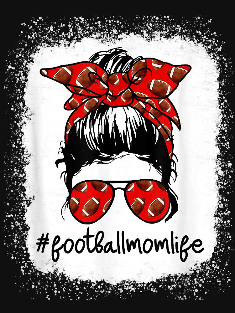 Bleached Football Mom Life Messy Bun Football Player Mom by KenDavid T-Shirts, Hoodie, Sweatshirt | BlankRebels.com (Image 3)