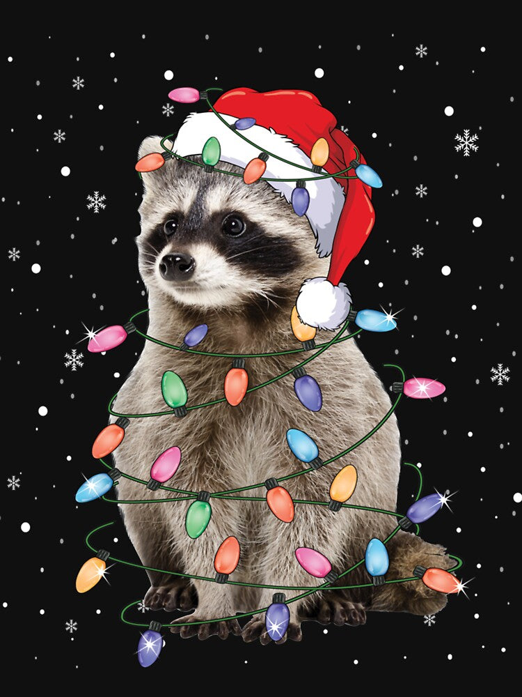 Raccoon Christmas Tree Lights Pajama Racoon Lover Xmas by MarvaDiaz T-Shirts, Hoodie, Sweatshirt | BlankRebels.com (Image 3)