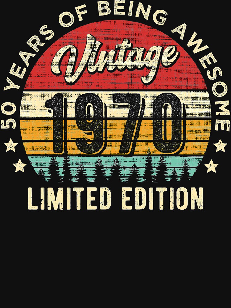 Retro Vintage 1970 50 Years Old Awesome 50Th Long Sleeve by HillyArts T-Shirts, Hoodie, Sweatshirt (Image 3)