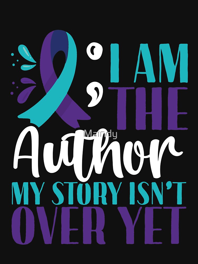 My Story Isnt Over Yet T-shirt Suicide Prevention T-shirt Purple and Blue Ribbon T-shirt by Maindy Hoodie,... (Image 3)
