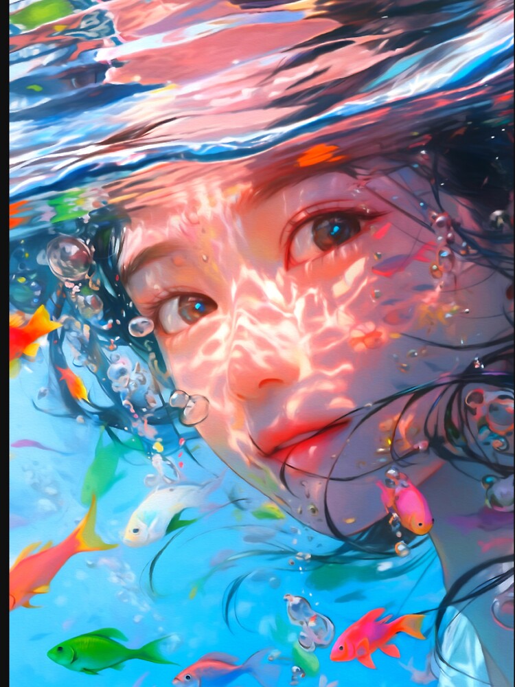 Manga Girl Underwater Fish T-Shirts, Hoodie, Sweatshirt