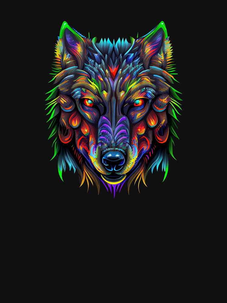 Colorful wolf face. by Pixelarium