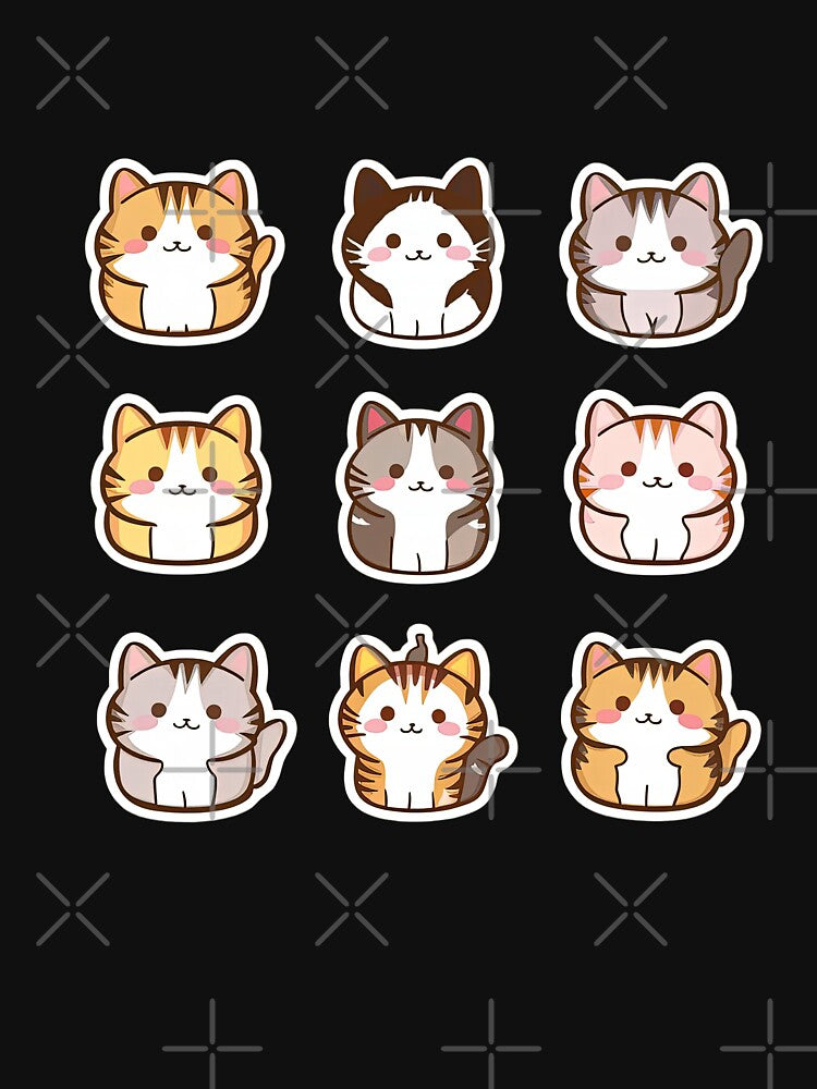 cute funny cat pattern funny cat stickers ,aesthetic cat art,funny cat,Cat Lover,cute cat,cat pattern by Expressions-Sel