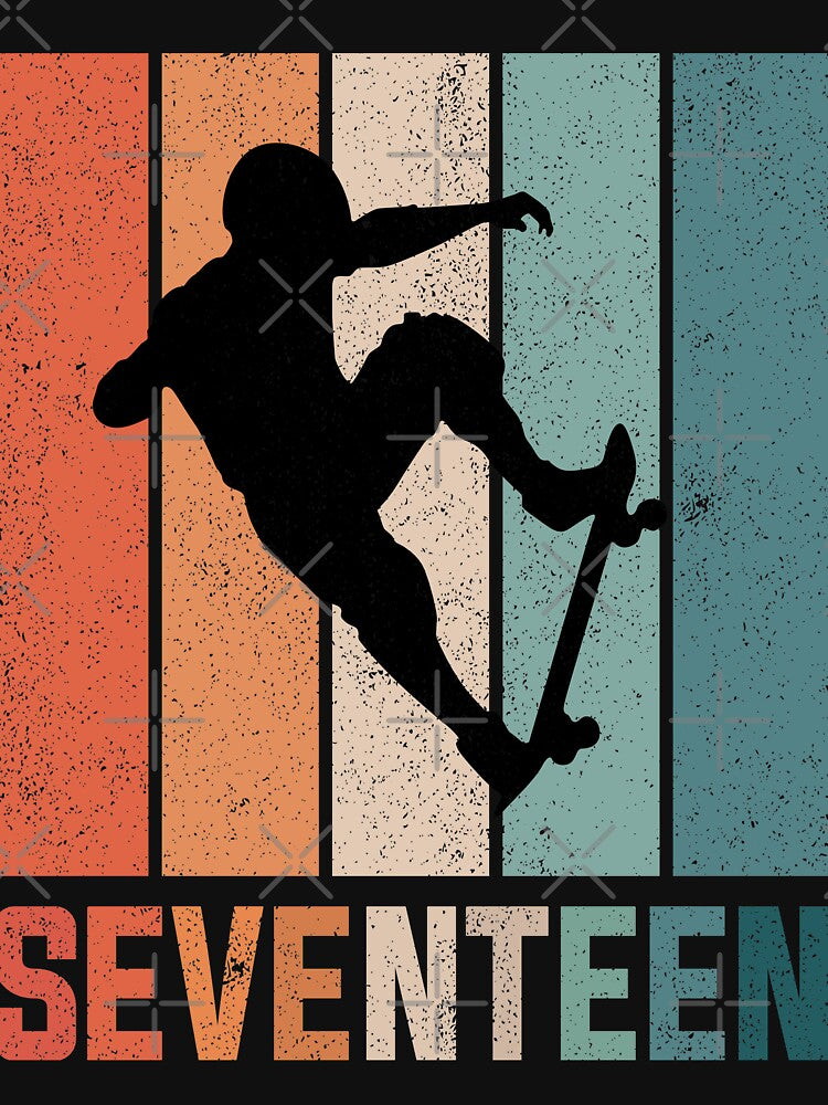 17th Birthday Skateboard Retro 17 Years Old by RetroStyle247 T-Shirts, Hoodie, Sweatshirt | BlankRebels.com (Image 3)