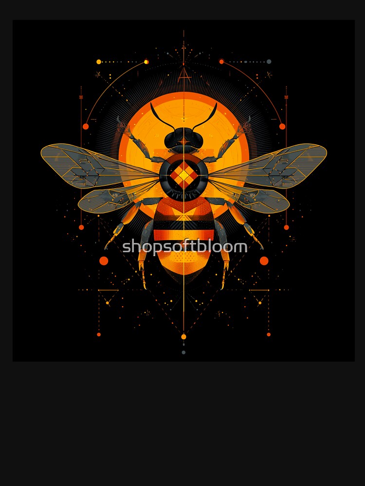 Cosmic Bee – Symmetry and Sunburst Design by shopsoftbloom T-Shirts, Hoodie, Sweatshirt | BlankRebels.com (Image 3)