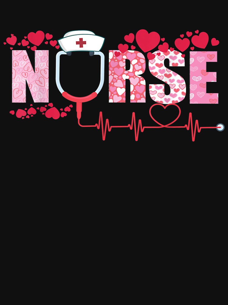 Heart Stethoscope Cute Love Nursing Valentines Day by Namerreh59Art T-Shirts, Hoodie, Sweatshirt | BlankRebels.com (Image 3)