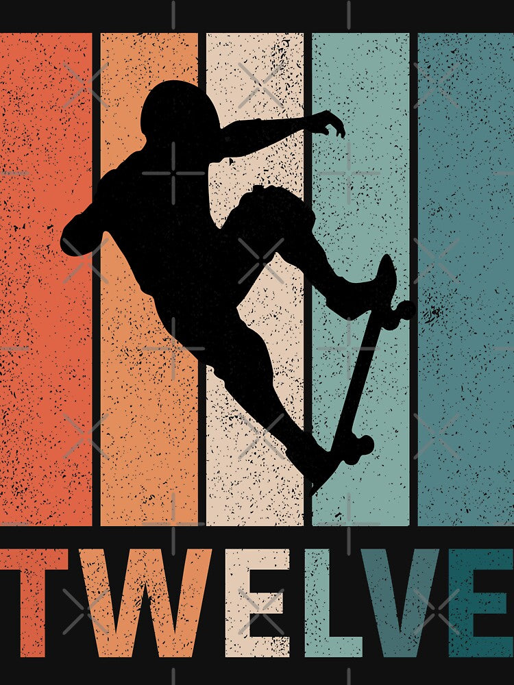 12th Birthday Skateboard Retro 12 Years Old by RetroStyle247 T-Shirts, Hoodie, Sweatshirt | BlankRebels.com (Image 3)