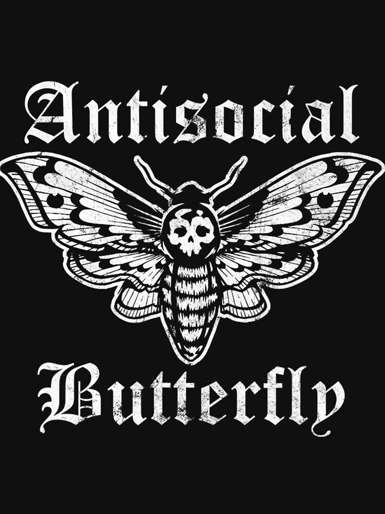 Funny Antisocial Butterfly, Introvert Distressed Design by RachelDurrance T-Shirts, Hoodie, Sweatshirt (Image 3)