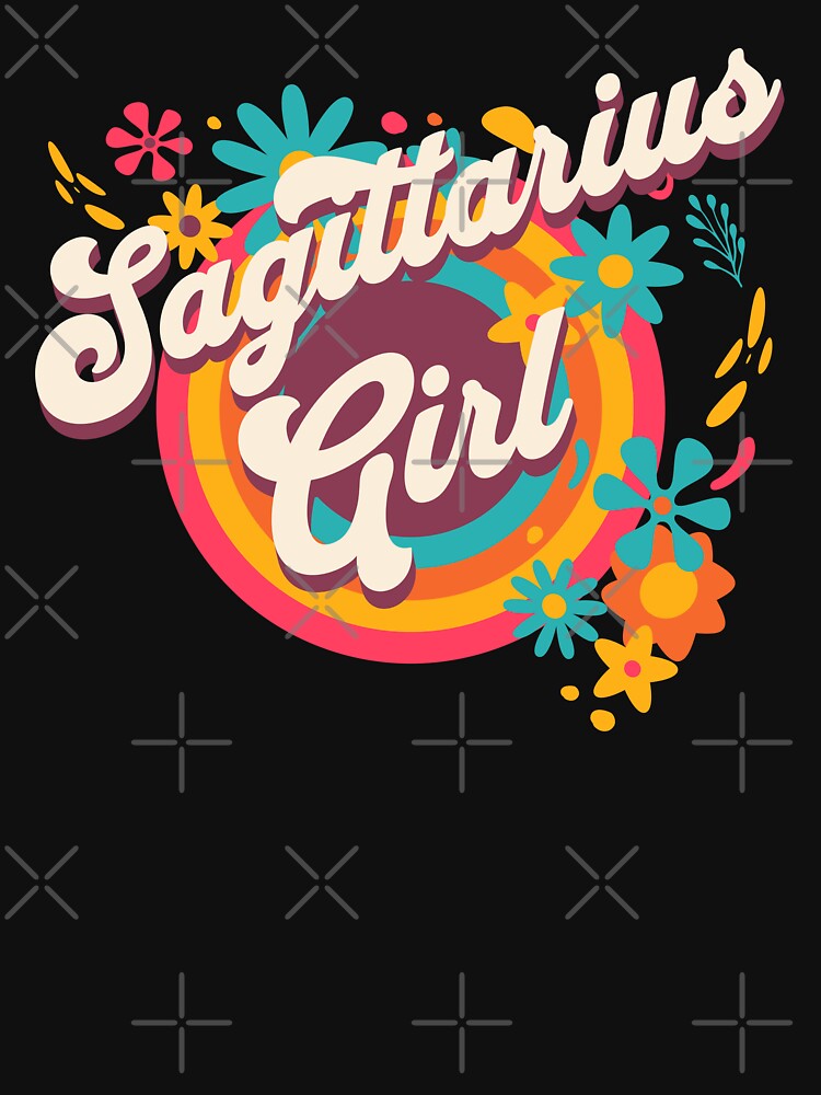 Retro Sagittarius Girl Hippy Zodiac Horoscope by MasterKlaw T-Shirts, Hoodie, Sweatshirt | BlankRebels.com (Image 3)