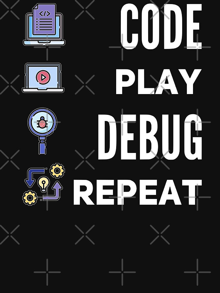 Code Play Debug Repeat (color white) by Stornu2Ruedas T-Shirts, Hoodie, Sweatshirt | BlankRebels.com (Image 3)