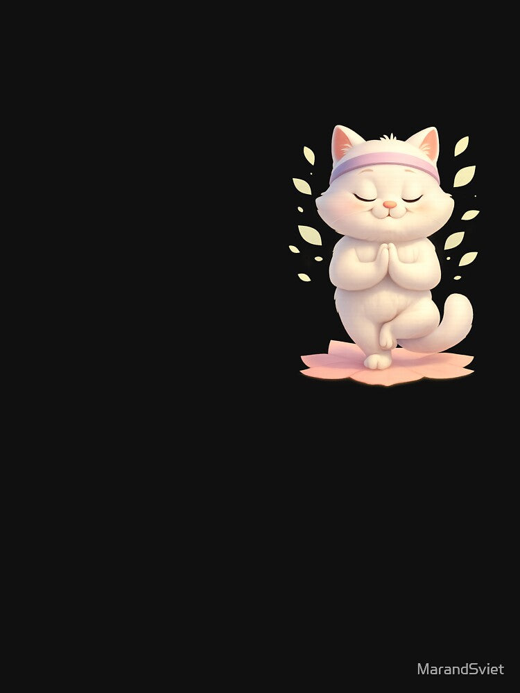 Zen Cat Yogi T-Shirt – Peaceful Kitty Yoga Apparel by MarandSviet Hoodie, Sweatshirt | BlankRebels.com (Image 3)