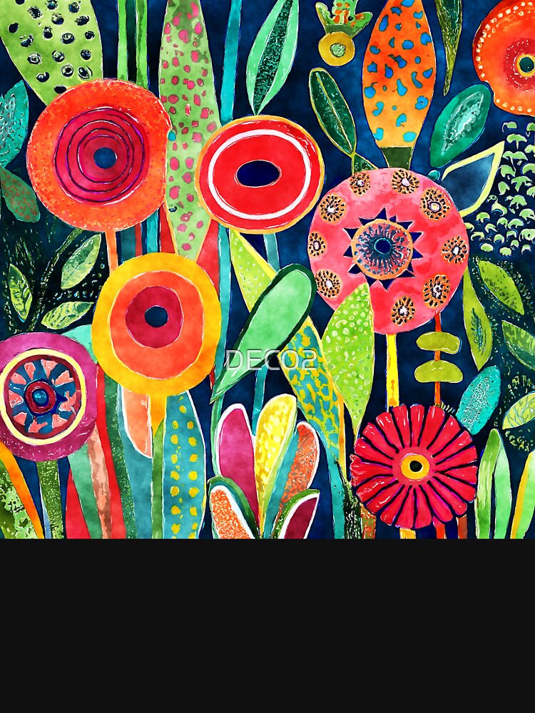 Retro 1960's Funky Flowers Vibrantly Colorful Abstract Designs by DEC02 T-Shirts, Hoodie, Sweatshirt (Image 3)