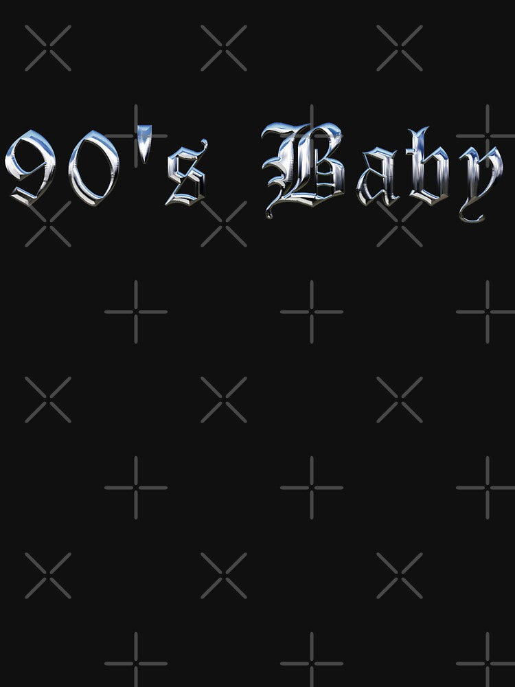 90s Baby | 3D Chrome Typography by ProdbyNiECO T-Shirts, Hoodie, Sweatshirt | BlankRebels.com (Image 3)