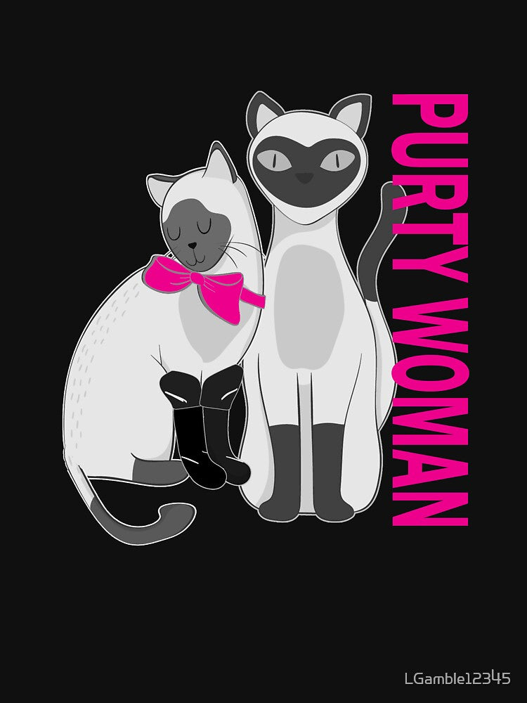 Top Funny Cat Purty Woman Gift Design by LGamble12345 T-Shirts, Hoodie, Sweatshirt | BlankRebels.com (Image 3)