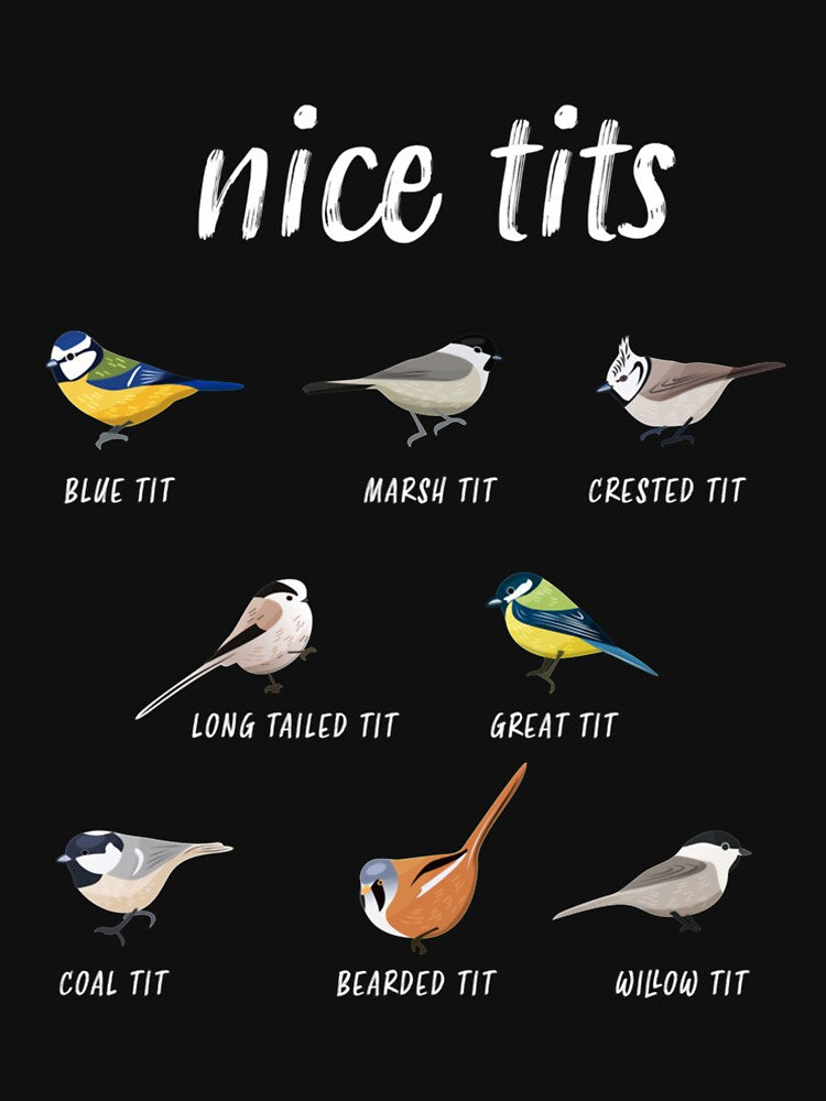 Nice tits funny bird watching gift for Birder Men and Women by RikoOVAstore