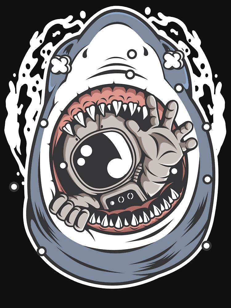 Astronaut Shark - Funny Outer Space Lovers by Desteroids T-Shirts, Hoodie, Sweatshirt | BlankRebels.com (Image 3)