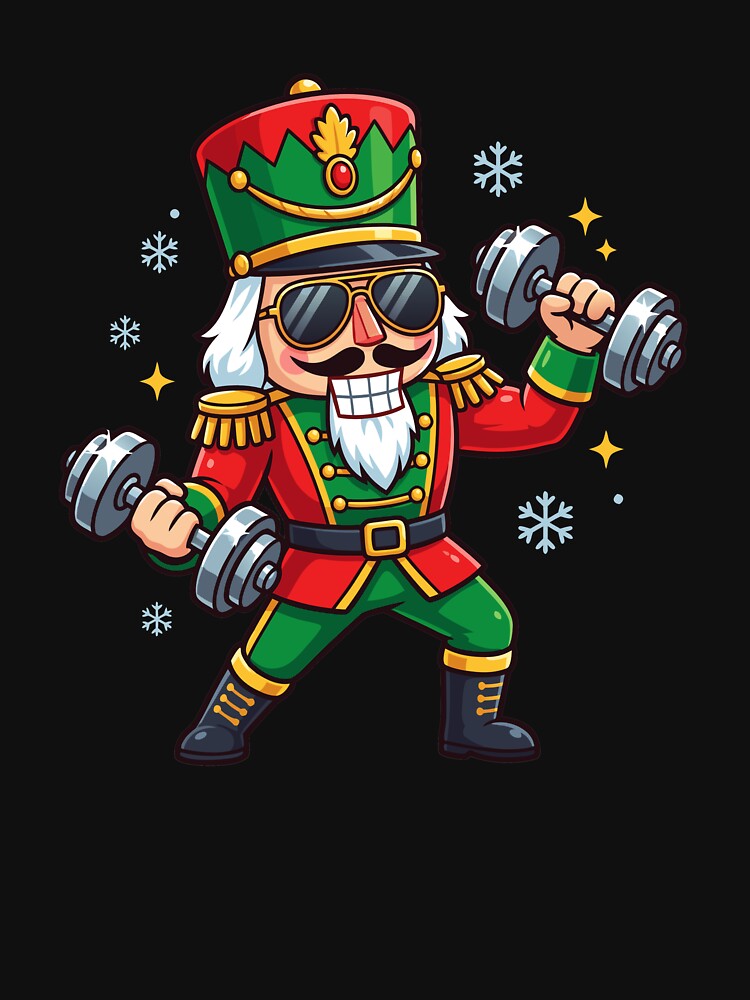 Christmas Nutcracker Weightlifter Gym Funny Workout Gear by DynamicDesign T-Shirts, Hoodie, Sweatshirt (Image 3)