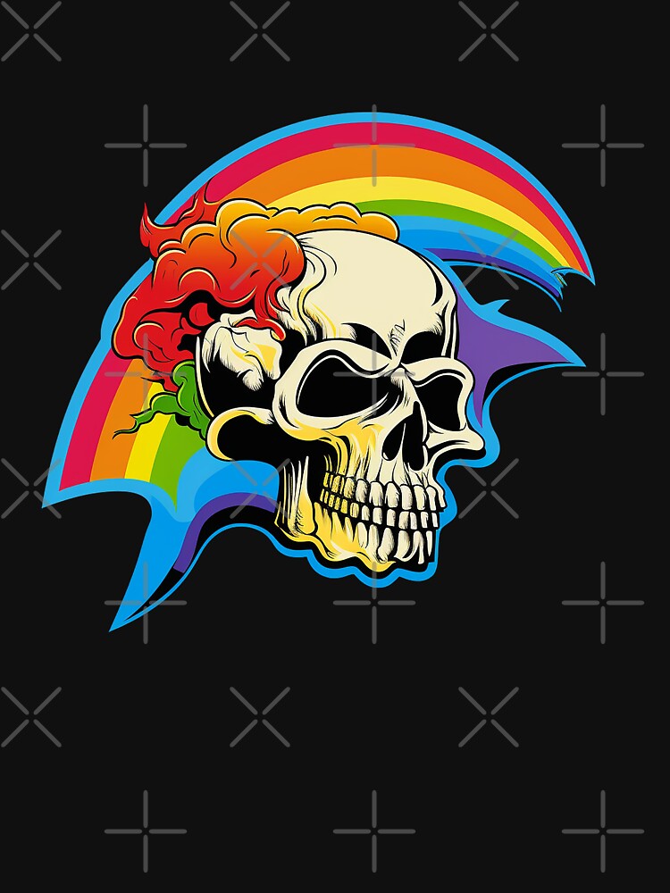 Skull Rainbow Lightning Bolt Flash Heavy Metal Funny Cute T Shirt For Men Hoodie Sweatshirt Sticker Lightning... (Image 3)