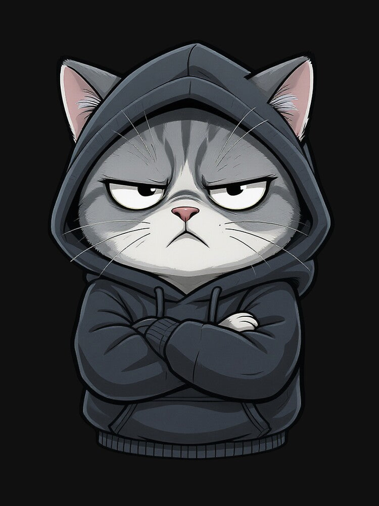 Judging Cat in Hoodie | Funny Sarcastic Chibi Cat Cartoon by ColorSplash123