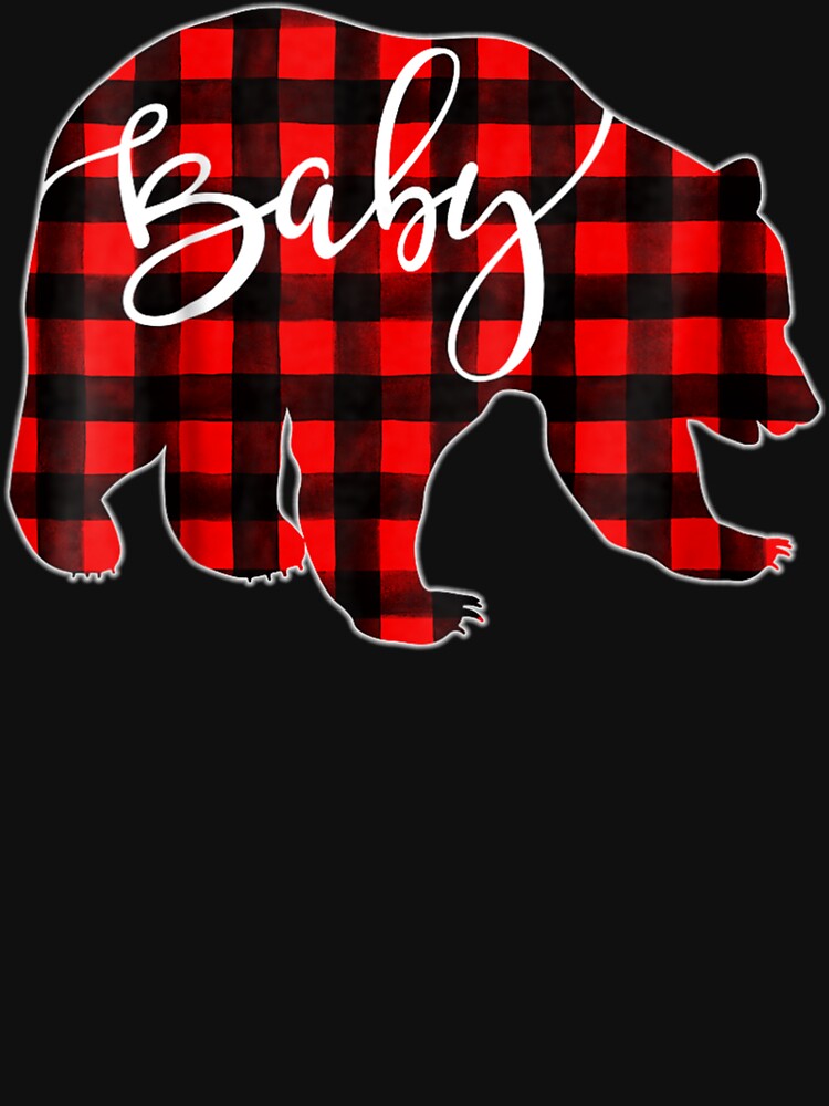 Kids Red Plaid Baby Bear Matching Pajama Family Buffalo Tee by MichelleArtsy Hoodie, Sweatshirt | BlankRebels.com (Image 3)