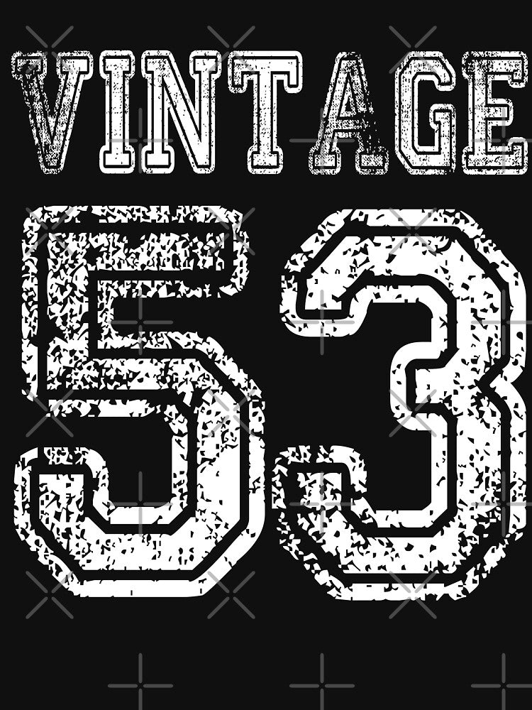 Vintage 53 2053 1953 T-shirt Birthday Gift Age Year Old Boy Girl Cute Funny Man Woman Jersey Style by... (Image 3)