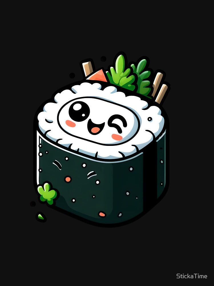 Cute Kawaii Sushi Roll - Adorable Japanese Food Art by StickaTime T-Shirts, Hoodie, Sweatshirt | BlankRebels.com (Image 3)