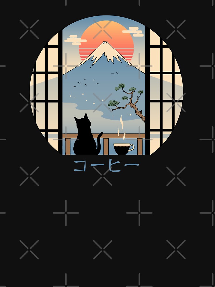 Coffee Cat in Mt. Fuji by vincenttrinidad T-Shirts, Hoodie, Sweatshirt | BlankRebels.com (Image 3)
