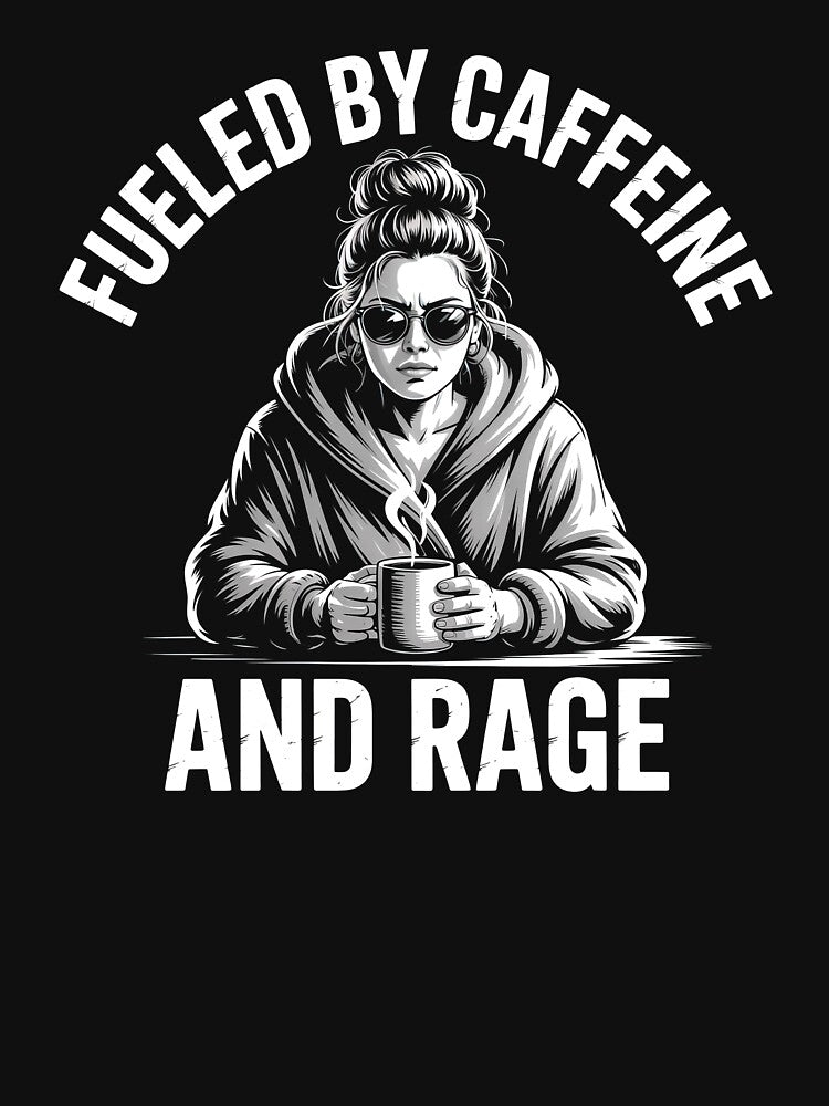 Fueled by Caffeine and Rage Shirt – Funny Angry Coffee Lover Tee for Women with Attitude by PosiMCreations... (Image 3)