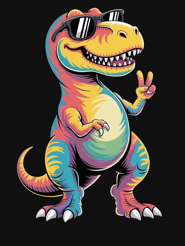 Hippie Tie Dye T-Rex Peace Sign by StephenDDArt T-Shirts, Hoodie, Sweatshirt | BlankRebels.com (Image 3)