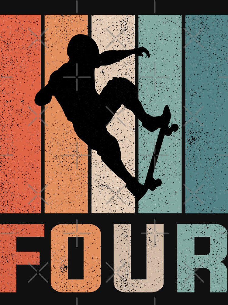 4th Birthday Skateboard Retro 4 Years Old by RetroStyle247 T-Shirts, Hoodie, Sweatshirt | BlankRebels.com (Image 3)
