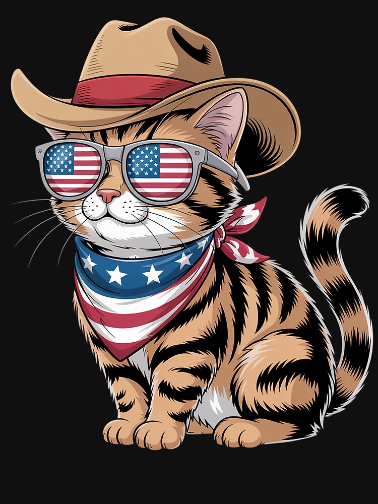 4Th Of July Cat Cowboy Lover by johnertullio T-Shirts, Hoodie, Sweatshirt | BlankRebels.com (Image 3)
