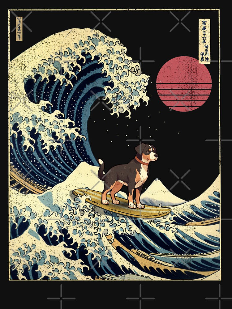 Entlebucher Mountain Kanagawa Japanese Surfing Wave by rafaeltto T-Shirts, Hoodie, Sweatshirt | BlankRebels.com (Image 3)