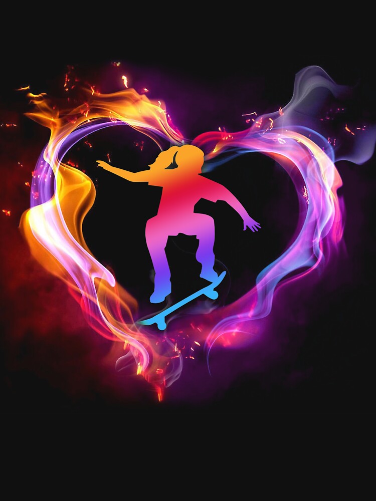 Skateboarding Watercolor Heart Art by WillaldShop T-Shirts, Hoodie, Sweatshirt | BlankRebels.com (Image 3)