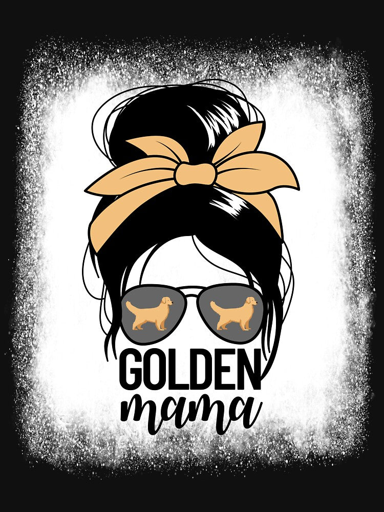 Golden Mama Messy Bun Women's Pet Golden Retriever Gear by DynamicDesign T-Shirts, Hoodie, Sweatshirt (Image 3)