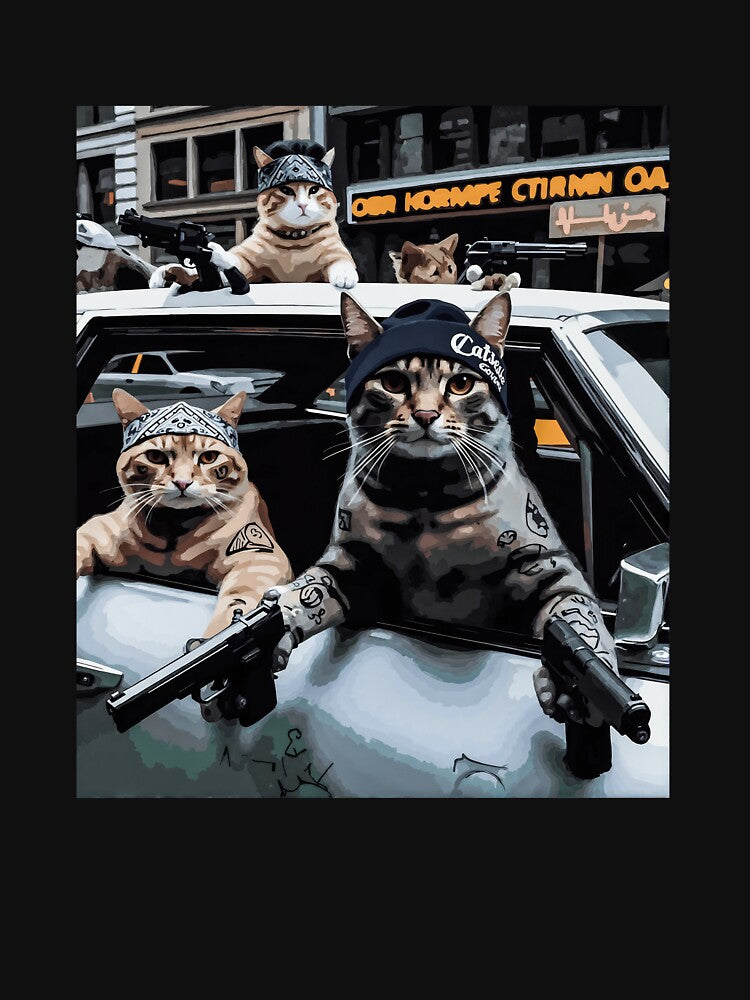 Funny Cat Gang, Funny Cat Meme by DistrictHype T-Shirts, Hoodie, Sweatshirt | BlankRebels.com (Image 3)
