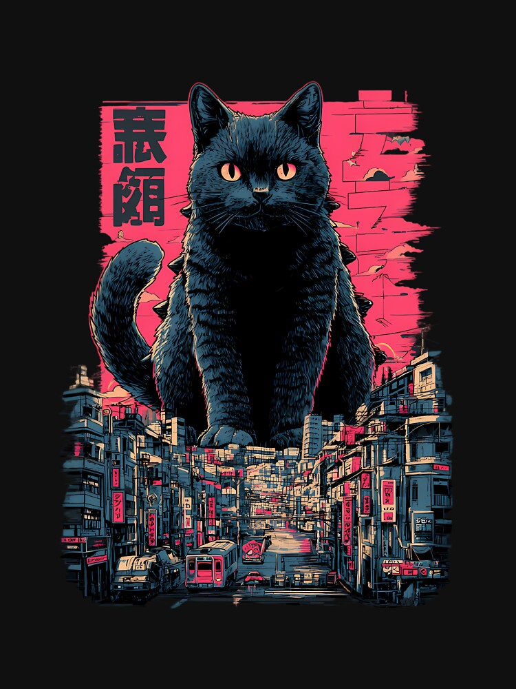 Vintage Catzilla Cat Japanese III by WolfmanProphecy