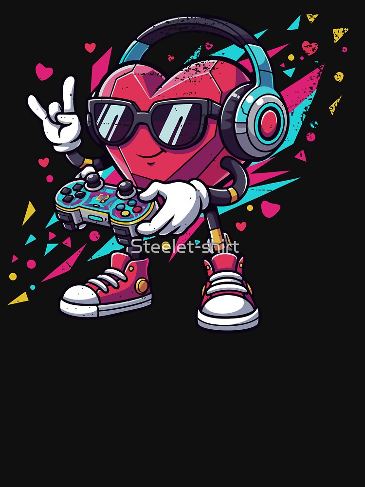 Valentines Day Gamer Heart Gaming by Steele-Art T-Shirts, Hoodie, Sweatshirt | BlankRebels.com (Image 3)