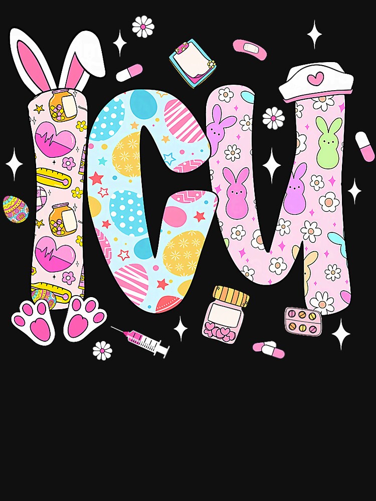 Cute Nurse Easter Bunny Ears ICU RN Nursing Squad Medical by laurelrhodes T-Shirts, Hoodie, Sweatshirt (Image 3)