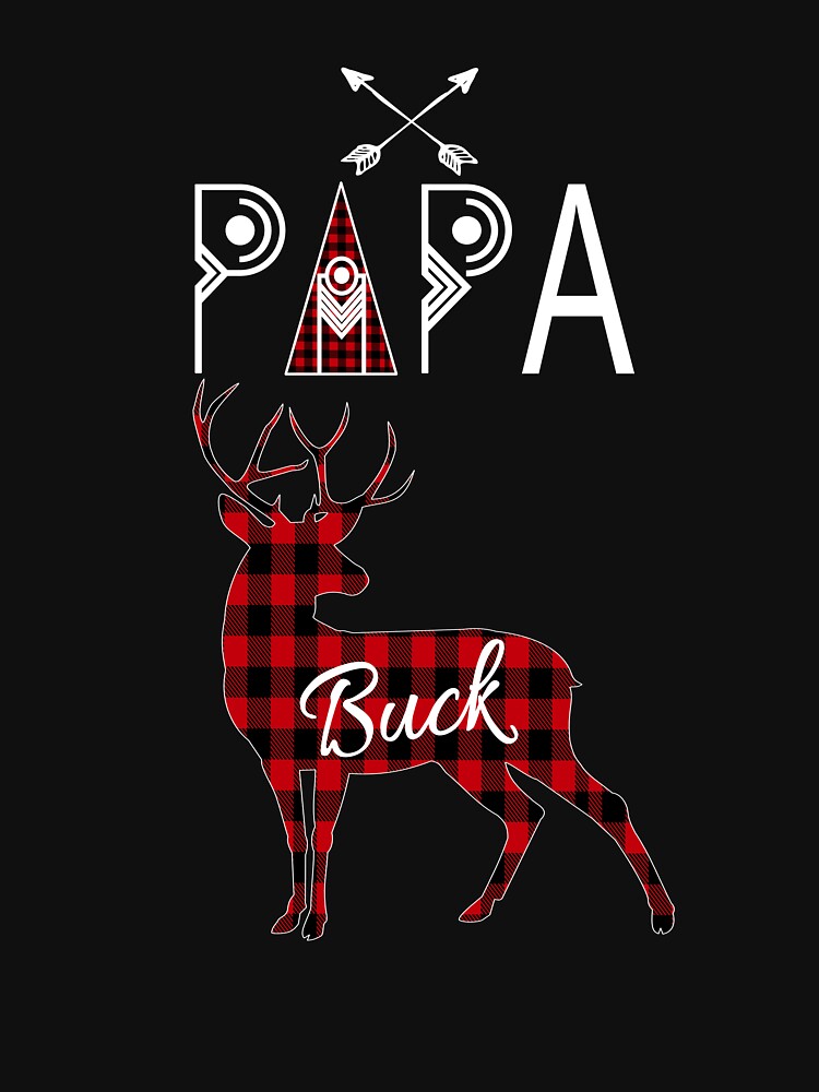Papa Buck Deer Buffalo Plaid Family Christmas Camping Holiday Gift by Sapphire Star T-Shirts, Hoodie, Sweatshirt (Image 3)