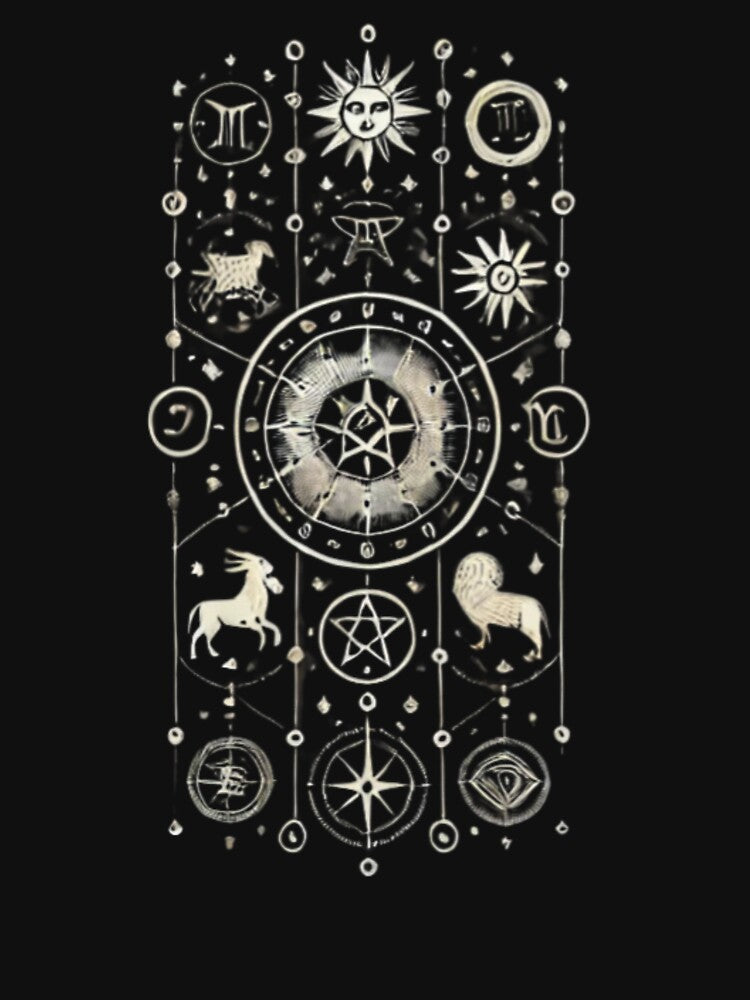 Mystical Zodiac Wheel - Astrology Celestial T-Shirt by Machciu04 Hoodie, Sweatshirt | BlankRebels.com (Image 3)