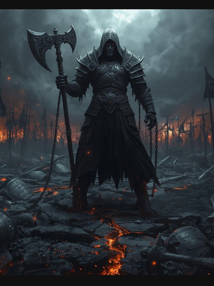 Executioner of Judgment – Dark Fantasy Grim Reaper Warrior Art by Ferdopalec T-Shirts, Hoodie, Sweatshirt (Image 3)