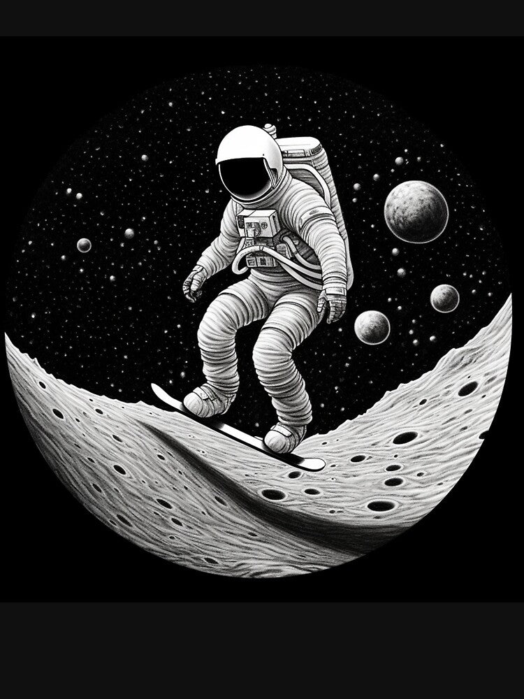 Astronaut Surfing On The Moon by Galactic1Arts T-Shirts, Hoodie, Sweatshirt | BlankRebels.com (Image 3)