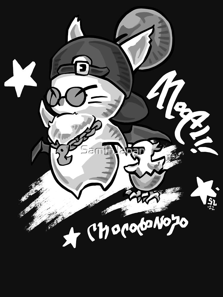 Street Moogle & Chocobo Chick Based Game Item Final Fantasy 14 Online Graffiti T-Shirts, Hoodie, Sweatshirt